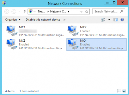 Network and sharing center - after renaming